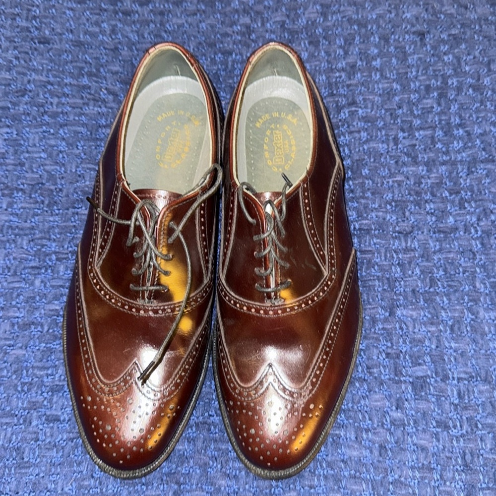 Dexter Brown Leather Oxford Shoes with Wingtip Design